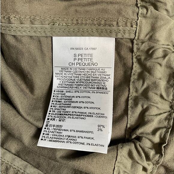 Banana Republic Sage Green Utility Peplum Vest Size Small Drawstring Waist - Picture 11 of 11